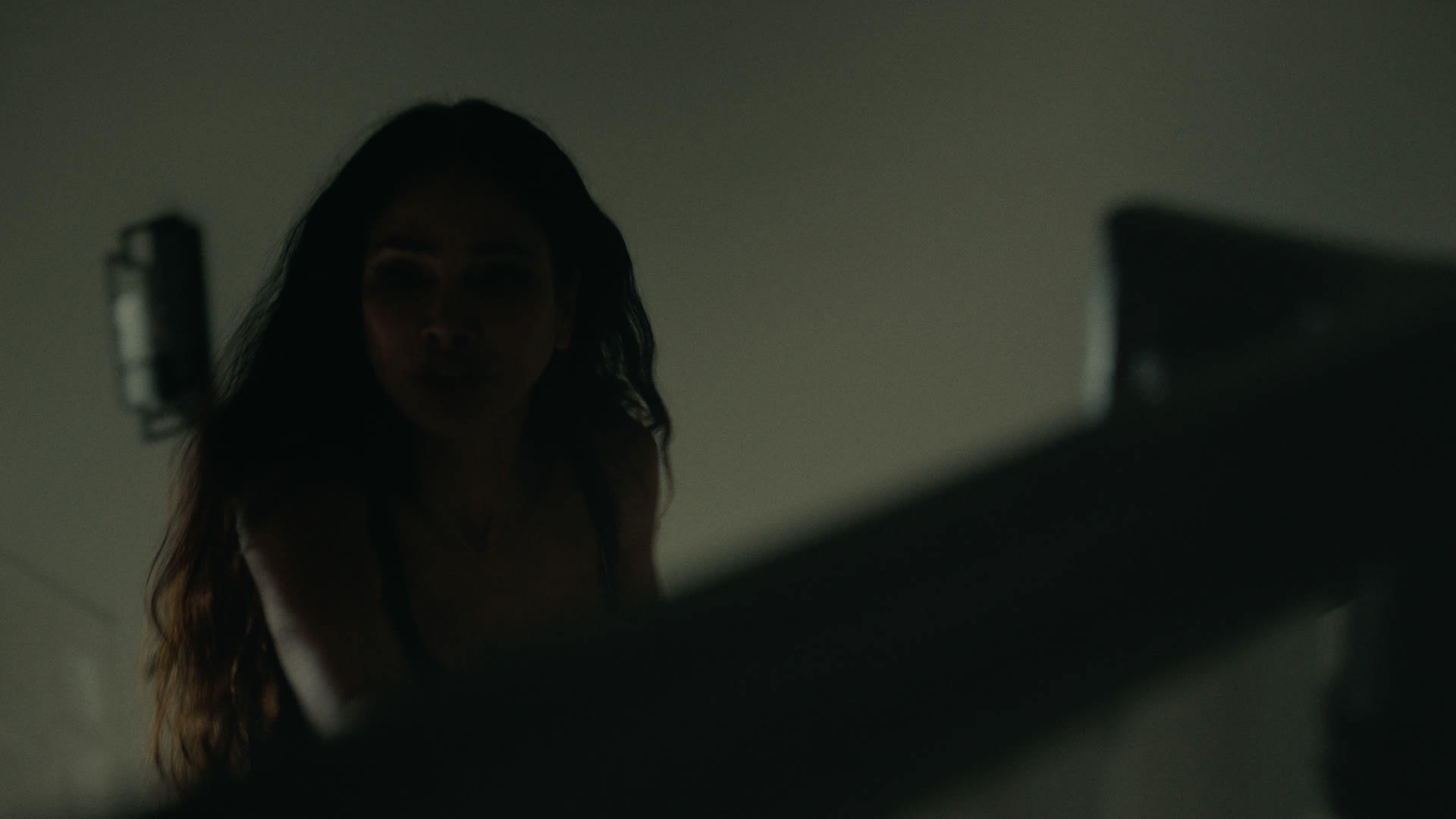 The staircase in shadow — still from Nobody Home